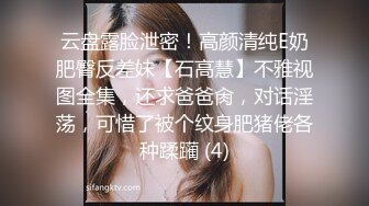 云盘露脸泄密！高颜清纯E奶肥臀反差妹【石高慧】不雅视图全集，还求爸爸肏，对话淫荡，可惜了被个纹身肥猪佬各种蹂躏 (4)